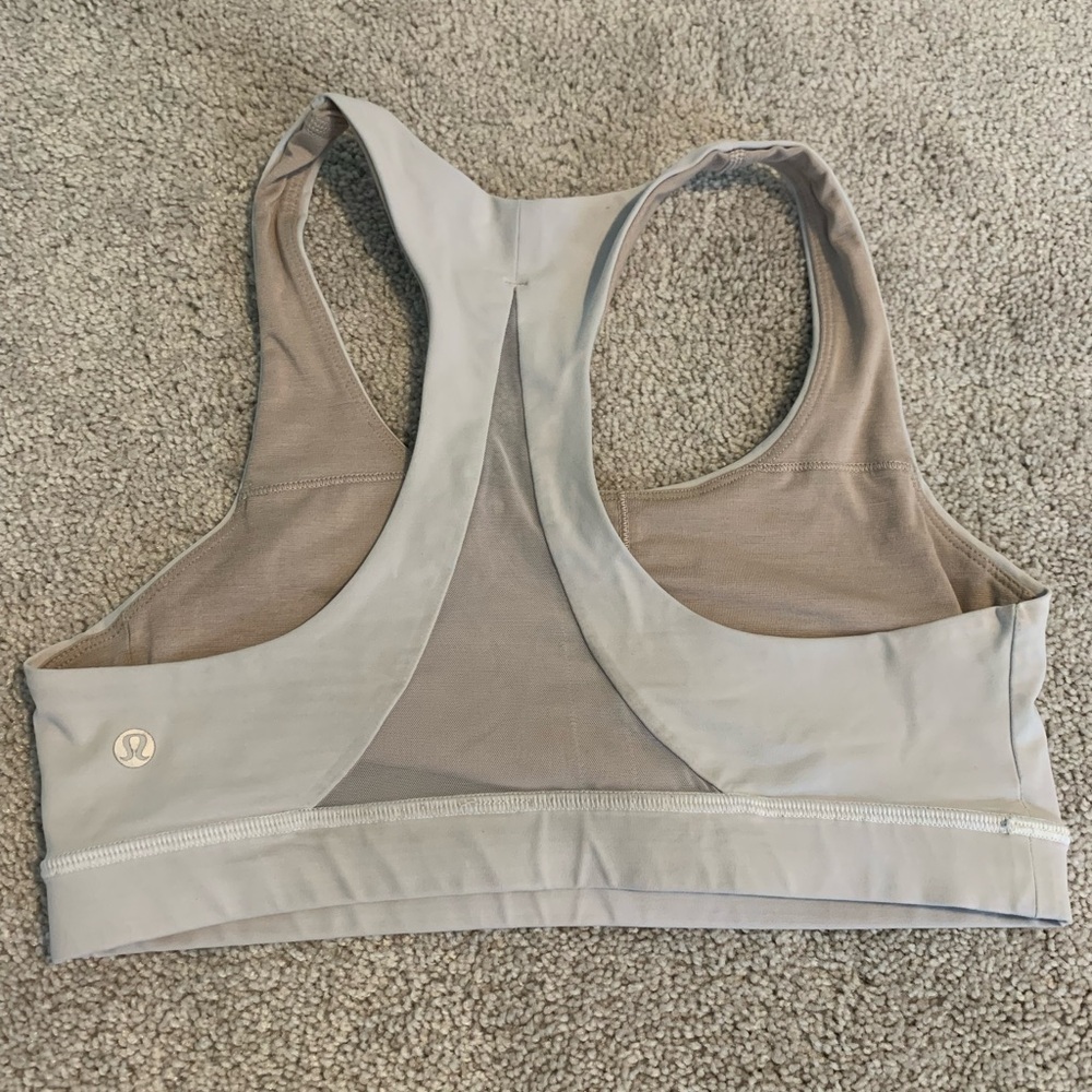lululemon athletica Gray and Tan Racerback Sports Bra
